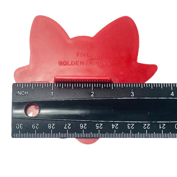 Vintage 1978 Red Bow Cookie Cutter - Five Golden Rings Holiday Imprint - Picture 5 of 5